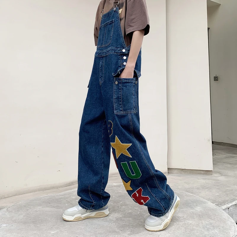 Retro Hip Hop Towel Embroidered Denim Overalls Loose Straight Leg Harlan Wide Leg Pants Unisex Summer New Style Casual Trousers
Retro Hip Hop Towel Embroidered Denim Overalls Loose Straight Leg Harlan Wide Leg Pants Unisex Summer New Style Casual Trousers