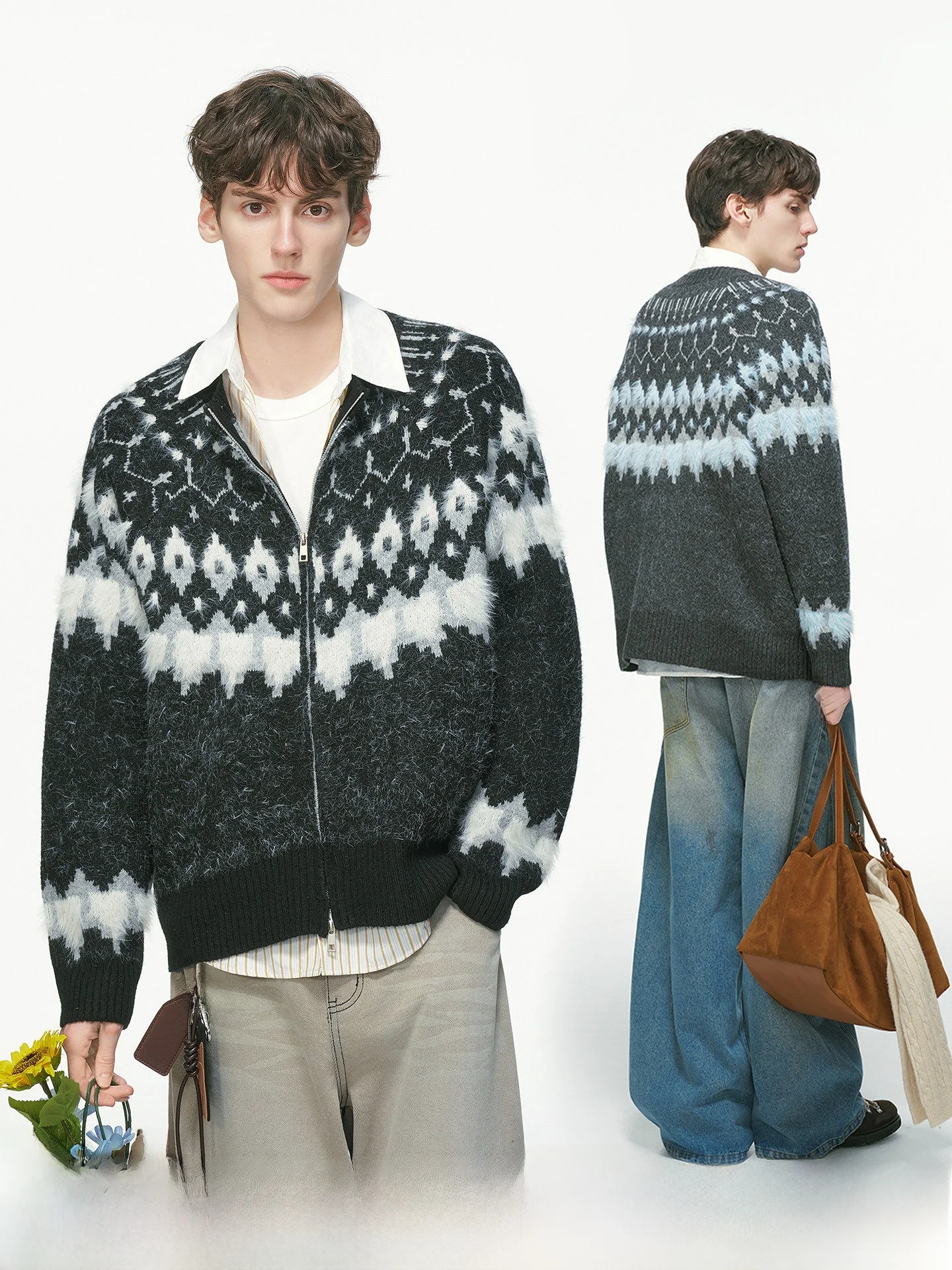 Men's Fair Isle Knit Cardigan Sweater Dream Made Mouton Wool Simulation Spring Autumn Inner Wear Casual Loose Fit Warmth
Men's Fair Isle Knit Cardigan Sweater Dream Made Mouton Wool Simulation Spring Autumn Inner Wear Casual Loose Fit Warmth