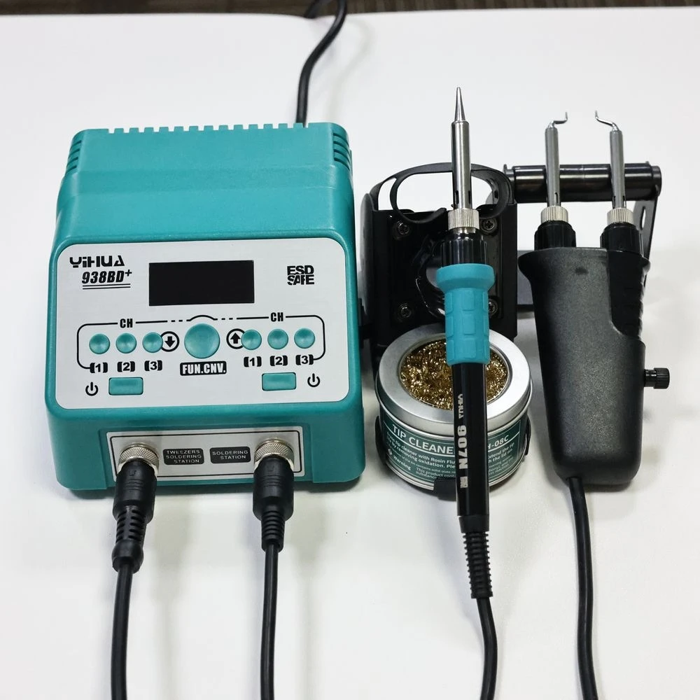 YIHUA 938BD+ Intelligent Hot Air Gun Soldering Station Two-in-one Electric Soldering Iron Digital Display Adjustable Temperature
YIHUA 938BD+ Intelligent Hot Air Gun Soldering Station Two-in-one Electric Soldering Iron Digital Display Adjustable Temperature