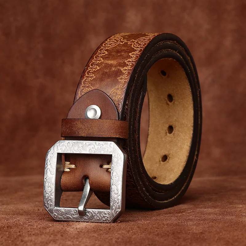 Thickened extra thick leather pure cowhide stainless steel belt men's versatile retro casual men's jeans belt
Thickened extra thick leather pure cowhide stainless steel belt men's versatile retro casual men's jeans belt