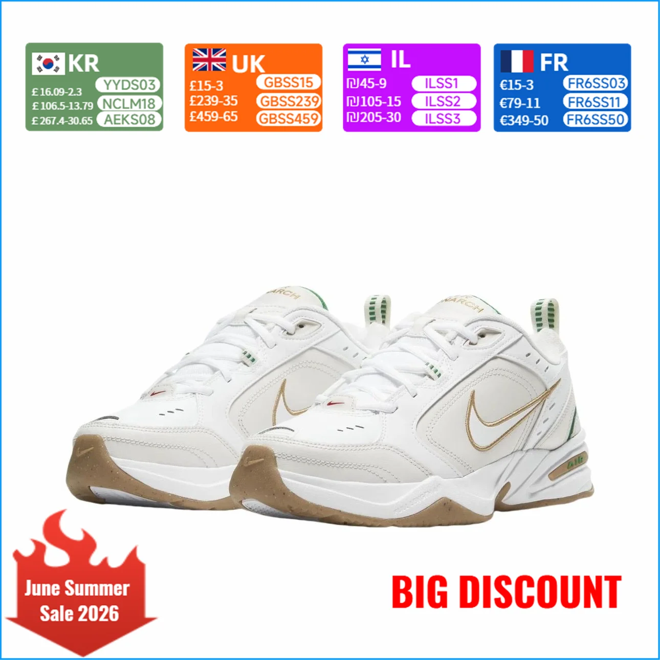 Nike AIR MONARCH IV Casual Training Shoes Slip-Resistant, Durable, Cushioned Retro Running Shoes Dad Shoes 415445-103
Nike AIR MONARCH IV Casual Training Shoes Slip-Resistant, Durable, Cushioned Retro Running Shoes Dad Shoes 415445-103