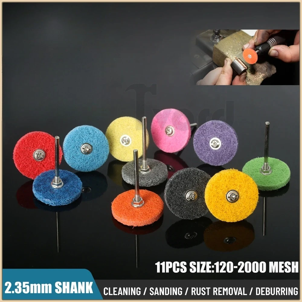 Abrasive Polishing Disc Set 3/32''-2.35mm Shank 11PCS for Cleaning Sanding Rust Removal Deburring Metal Wood Stone
Abrasive Polishing Disc Set 3/32''-2.35mm Shank 11PCS for Cleaning Sanding Rust Removal Deburring Metal Wood Stone