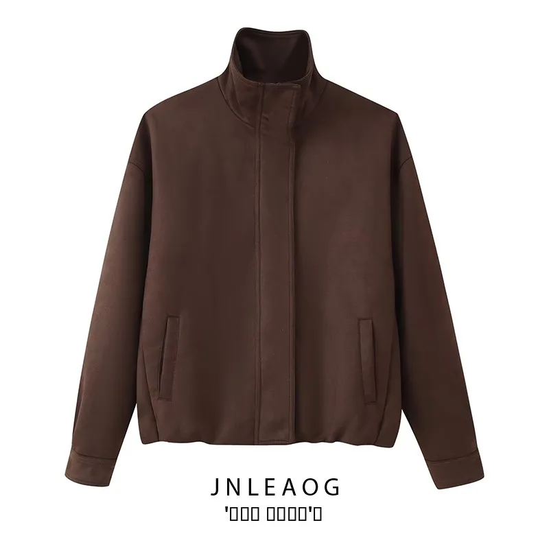 Faionable Suede Jaet with Zipper Collar Long Sve Women's Outerwear Autumn New Sle Versatile Long Sve Jaet
Faionable Suede Jaet with Zipper Collar Long Sve Women's Outerwear Autumn New Sle Versatile Long Sve Jaet