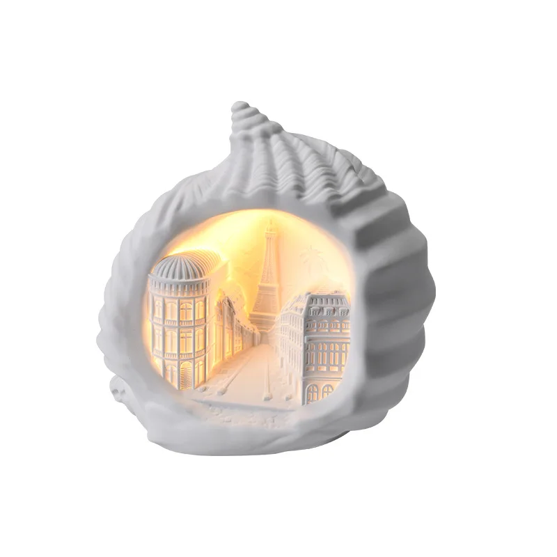 Gypsum bluetooth aromatherapy lamp, Eiffel Tower shell bedroom atmosphere night light ornament gift
Gypsum bluetooth aromatherapy lamp, Eiffel Tower shell bedroom atmosphere night light ornament gift