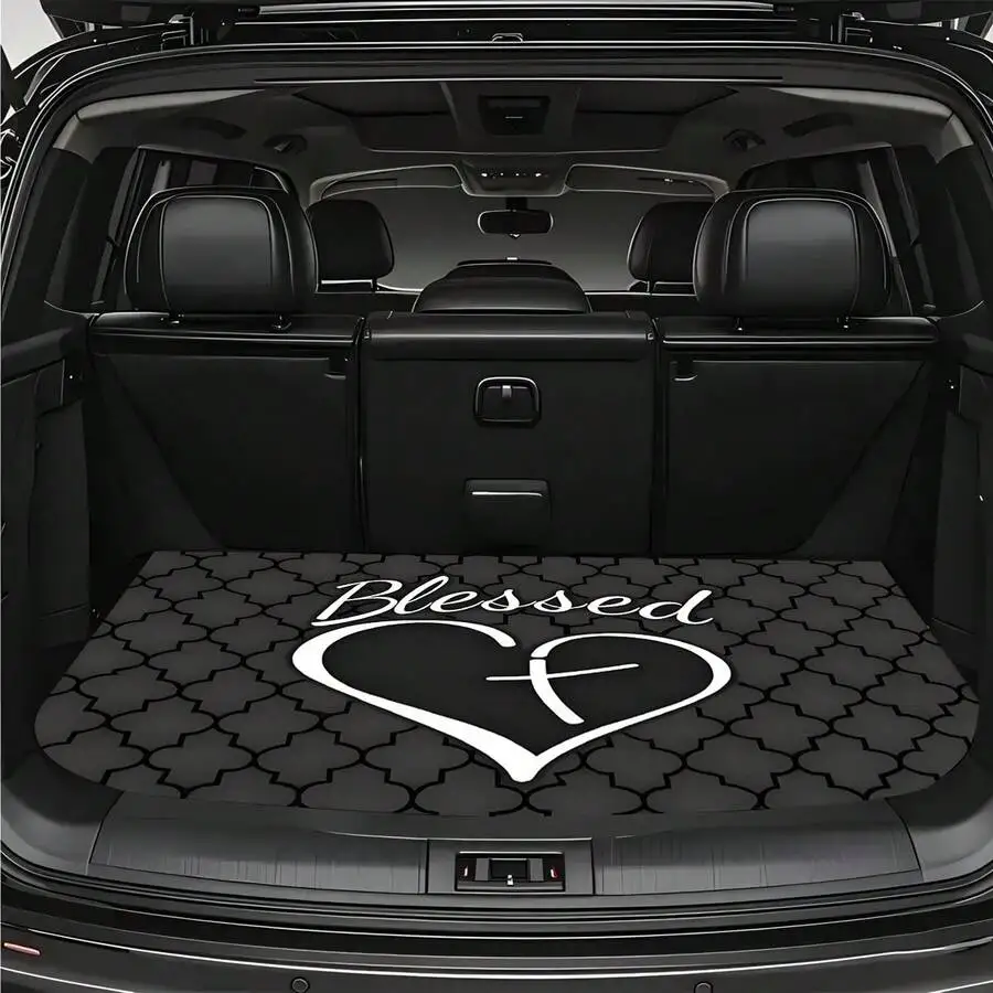 Non-Slip Car Trunk Mat With Heart Cross Blessing Pattern Polyester Universal Fit
Non-Slip Car Trunk Mat With Heart Cross Blessing Pattern Polyester Universal Fit