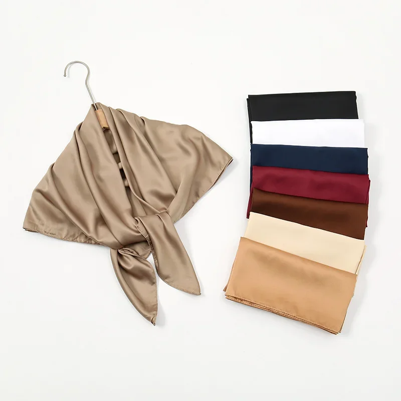 Plain Silk 90 Square Scarf Satin Headband For Muslim Woman Hijabs Wraps Fashion Hair Scarf Casual Islam Turban Female Bandbana
Plain Silk 90 Square Scarf Satin Headband For Muslim Woman Hijabs Wraps Fashion Hair Scarf Casual Islam Turban Female Bandbana