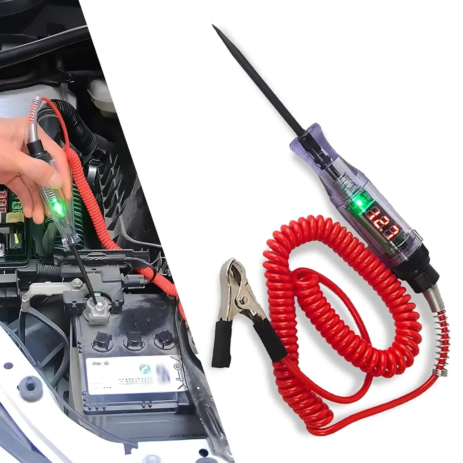 Car Truck Voltage High Quality Circuit Tester 6V 12V 24V DC Digital Display Long Probe Test Pen Automobile Diagnostic Tools
Car Truck Voltage High Quality Circuit Tester 6V 12V 24V DC Digital Display Long Probe Test Pen Automobile Diagnostic Tools