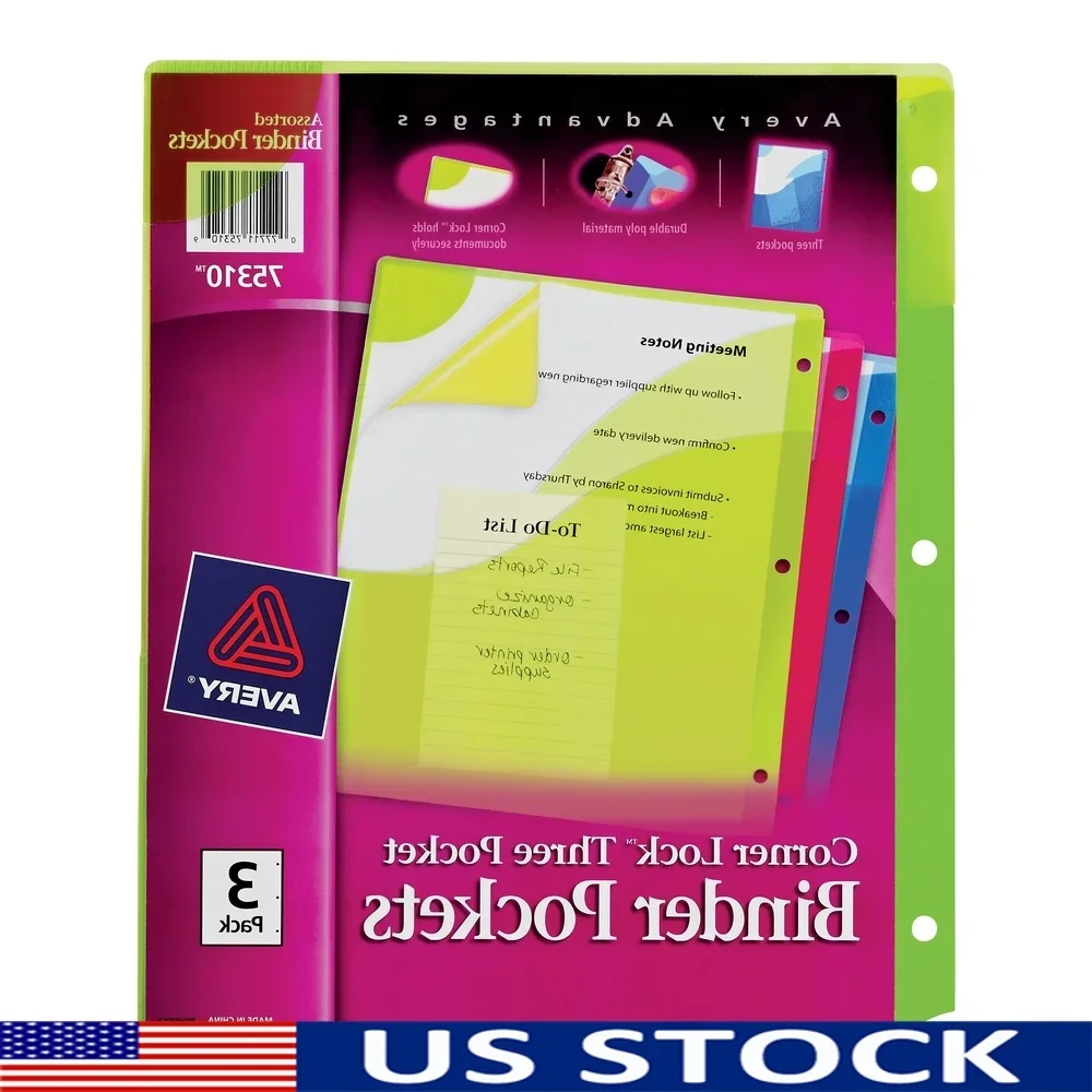 Corner Lock 3 Pocket Binder Sleeves Document Storage Assorted Colors Durable Non-Tearing Polypropylene Pack of 3 Organizing
Corner Lock 3 Pocket Binder Sleeves Document Storage Assorted Colors Durable Non-Tearing Polypropylene Pack of 3 Organizing