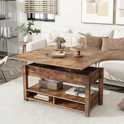 Modern Multi-Functional Lift Top Coffee Table with Open Shelves, for Living Room, Home Office, Black
Modern Multi-Functional Lift Top Coffee Table with Open Shelves, for Living Room, Home Office, Black