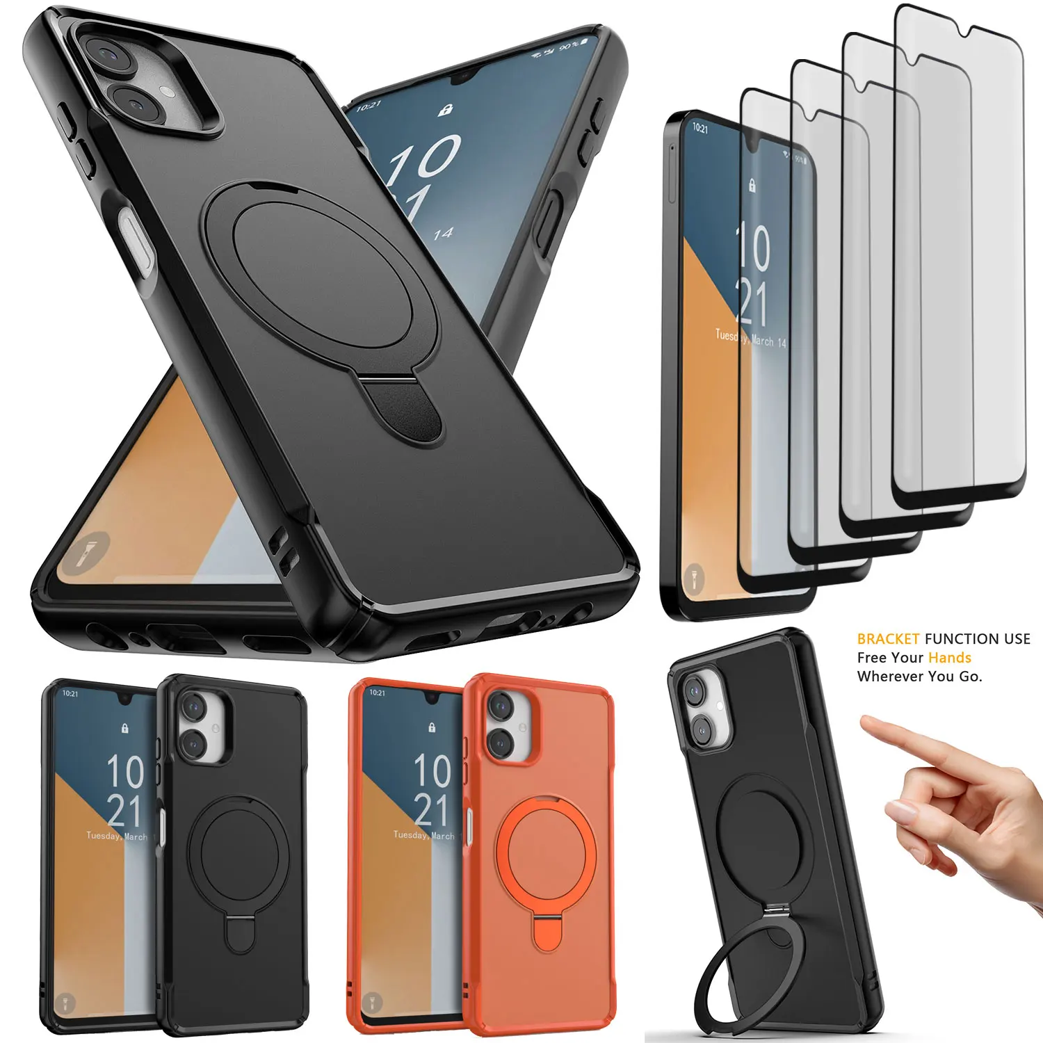 Чехол-подставка с кольцом для Samsung Galaxy A06, ударопрочный, магнитный, усиленный, + 4 шт. прозрачных защитных стекол из закаленного стекла
Чехол-подставка с кольцом для Samsung Galaxy A06, ударопрочный, магнитный, усиленный, + 4 шт. прозрачных защитных стекол из закаленного стекла