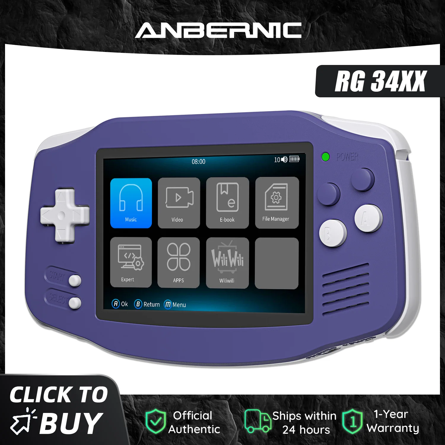 Anbernic RG34XX 64Bit Retro Handheld Game Player 3.4-inch IPS Screen HD-Support TV Portable Game Console 3500mAh streaming Gift
Anbernic RG34XX 64Bit Retro Handheld Game Player 3.4-inch IPS Screen HD-Support TV Portable Game Console 3500mAh streaming Gift
