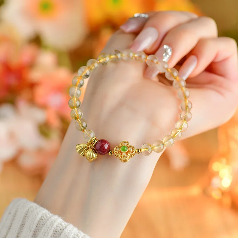 Natural Yellow Rutilated Quartz Two Lives Love Bracelet Vintage Cultural Fashion New Hand Str
Natural Yellow Rutilated Quartz Two Lives Love Bracelet Vintage Cultural Fashion New Hand Str