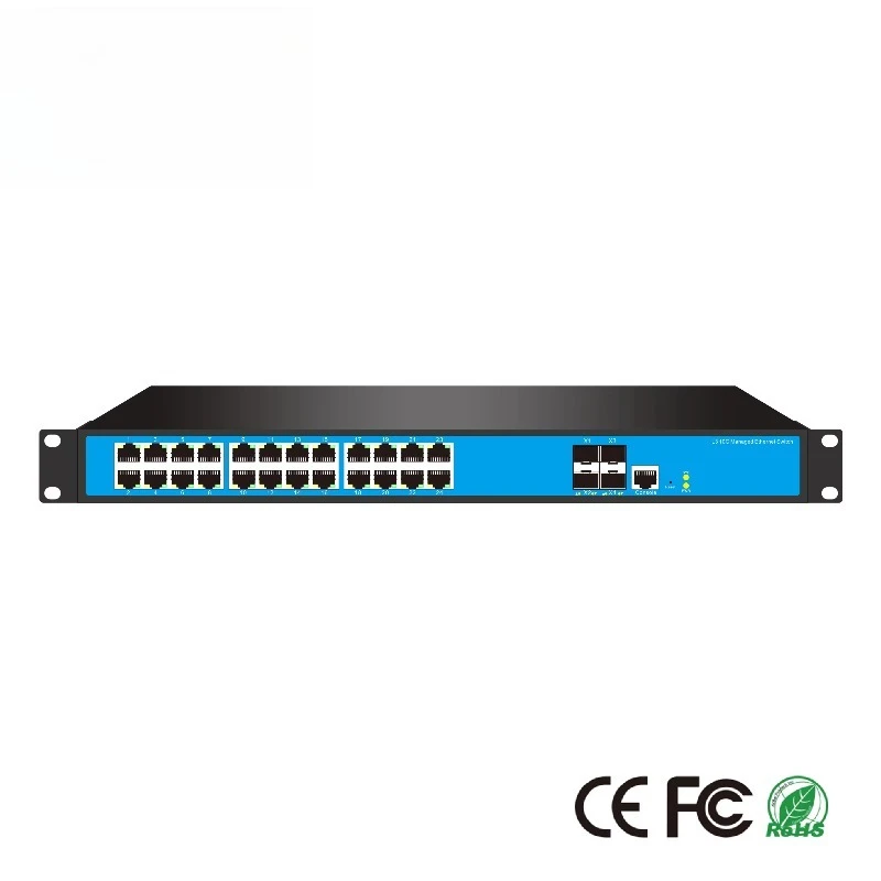 28-Port L3 Three-Layer Network Management Switch with VLAN Support Ethernet Non-Blocking Architecture SNMP Function Rack-Mounted
28-Port L3 Three-Layer Network Management Switch with VLAN Support Ethernet Non-Blocking Architecture SNMP Function Rack-Mounted