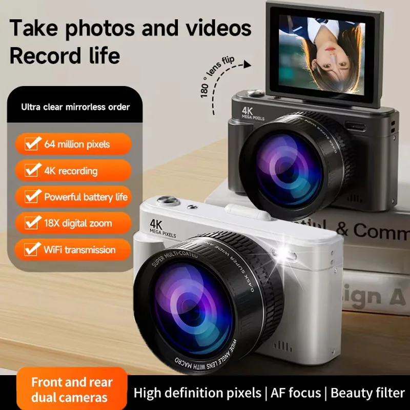4K Digital Camera 64MP 18X Zoom Autofocus HD Retro Compact Digital Camera 2.8 Inch Screen for DSLR Photography Travel Vlogging
4K Digital Camera 64MP 18X Zoom Autofocus HD Retro Compact Digital Camera 2.8 Inch Screen for DSLR Photography Travel Vlogging