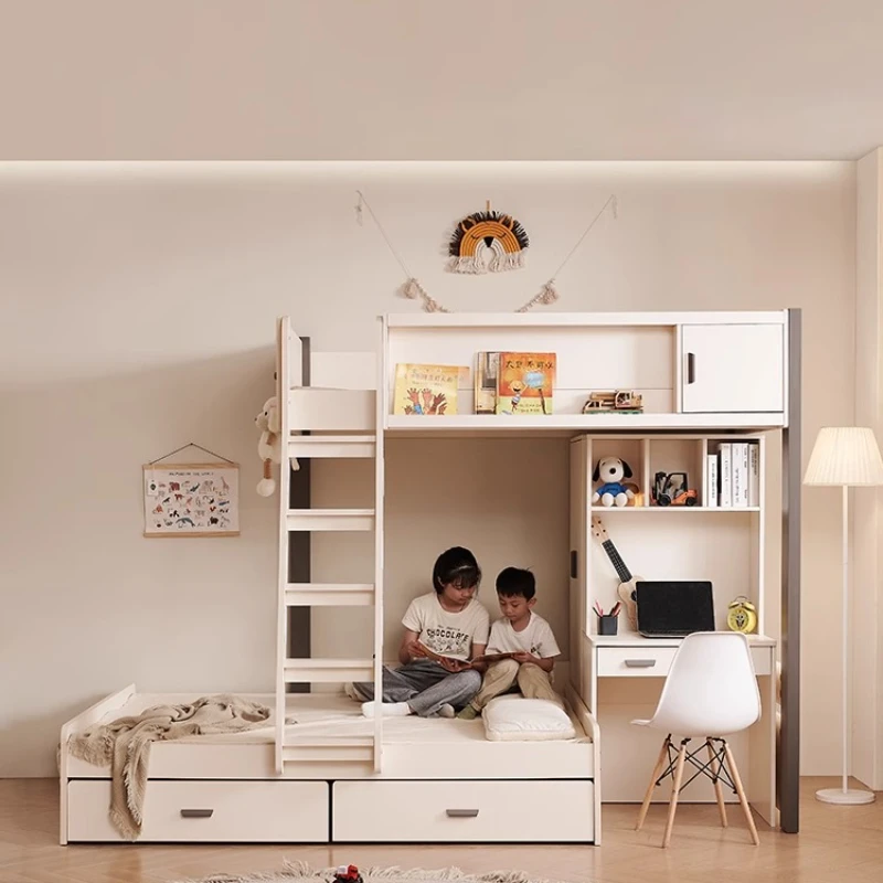 Upper and lower staggered wardrobe integrated high and low child and mother with desk dislocation children's small apartment
Upper and lower staggered wardrobe integrated high and low child and mother with desk dislocation children's small apartment