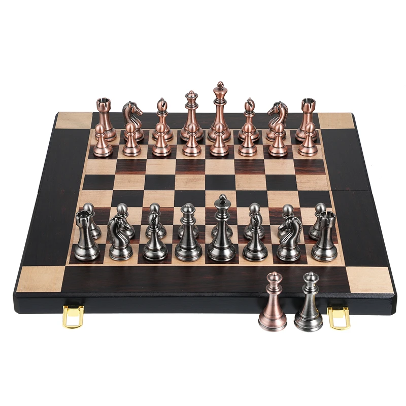 High-end metal chess pieces, wooden chessboard, 38cm/15inch, large foldable classic game collection for chess enthusiasts
High-end metal chess pieces, wooden chessboard, 38cm/15inch, large foldable classic game collection for chess enthusiasts