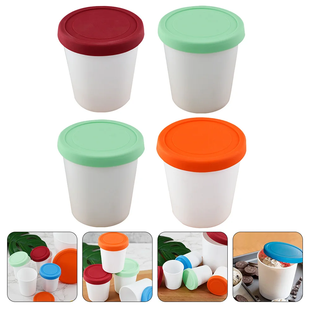 4pcs Ice Cream Cups PP Silicone Material Baby Food Containers Storage Freezer Containers Yogurt Cups Stackable
4pcs Ice Cream Cups PP Silicone Material Baby Food Containers Storage Freezer Containers Yogurt Cups Stackable