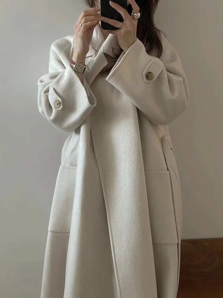 Winter New Bathrobe Style Double sided Wool Coat Women's Style Loose Lapel Lace Wool Coat
Winter New Bathrobe Style Double sided Wool Coat Women's Style Loose Lapel Lace Wool Coat
