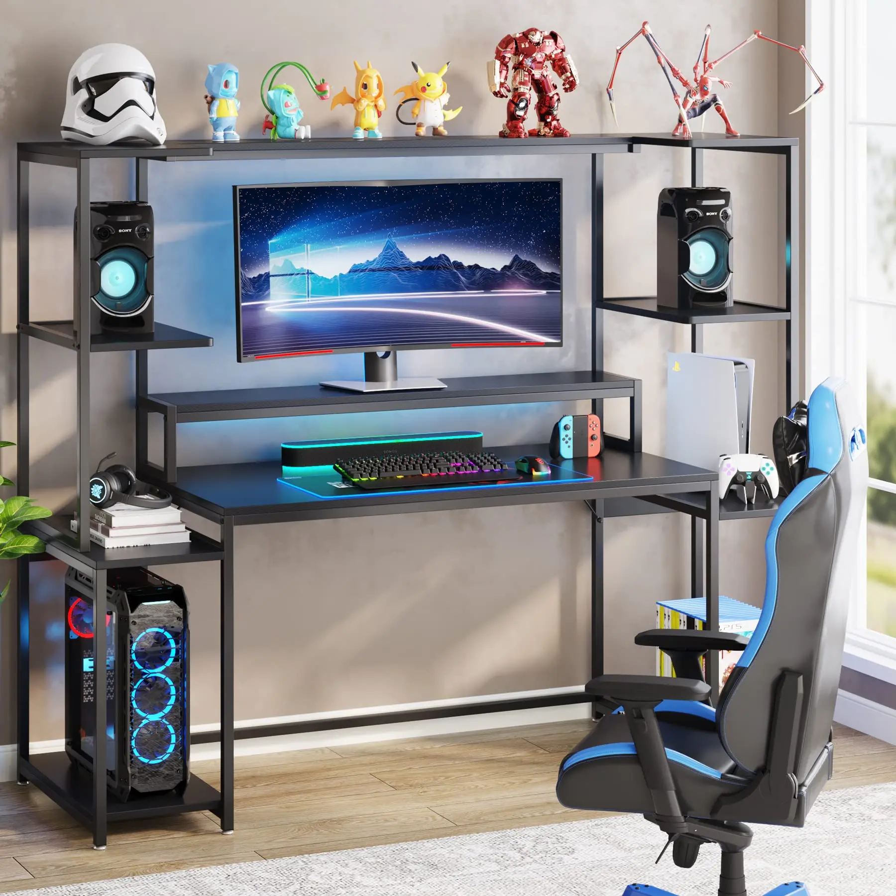 Tribesigns 70" Gaming Desk Computer Desk With Hutch And Stand Cheap Gaming Desk
Tribesigns 70" Gaming Desk Computer Desk With Hutch And Stand Cheap Gaming Desk