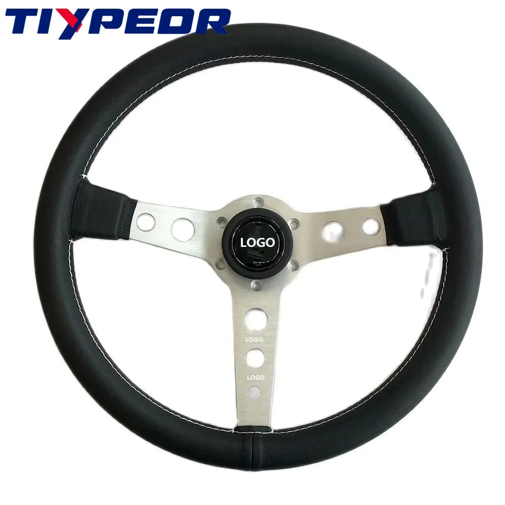 Tiypeor universal sim racing gaming steering wheel 14Inch leather flat corn JDM vintage tuning steering wheel
Tiypeor universal sim racing gaming steering wheel 14Inch leather flat corn JDM vintage tuning steering wheel