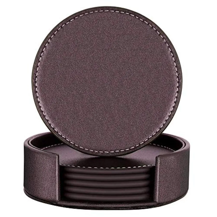 Coasters for Drinks, Leather Coasters with Holder, Protect Furniture from Damage 6PCS
Coasters for Drinks, Leather Coasters with Holder, Protect Furniture from Damage 6PCS