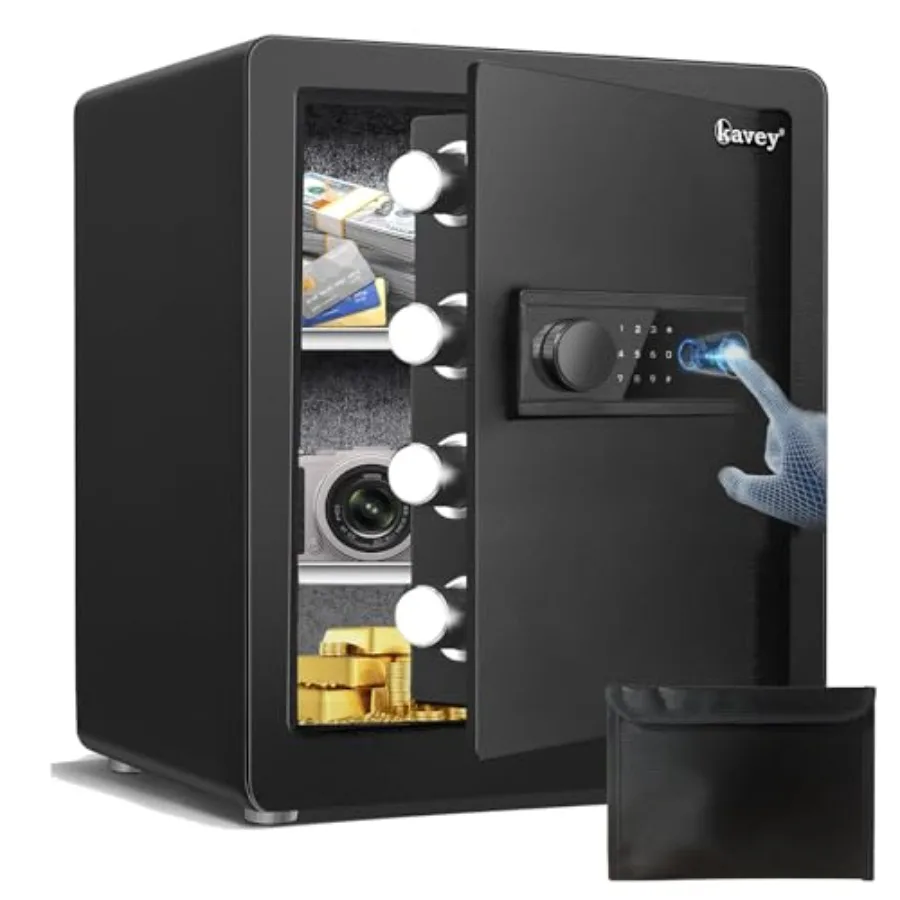 Home office biometric safe box, steel, black, 2.0 cu ft capacity with fireproof waterproof bag, fingerprint + touchscreen keypa
Home office biometric safe box, steel, black, 2.0 cu ft capacity with fireproof waterproof bag, fingerprint + touchscreen keypa