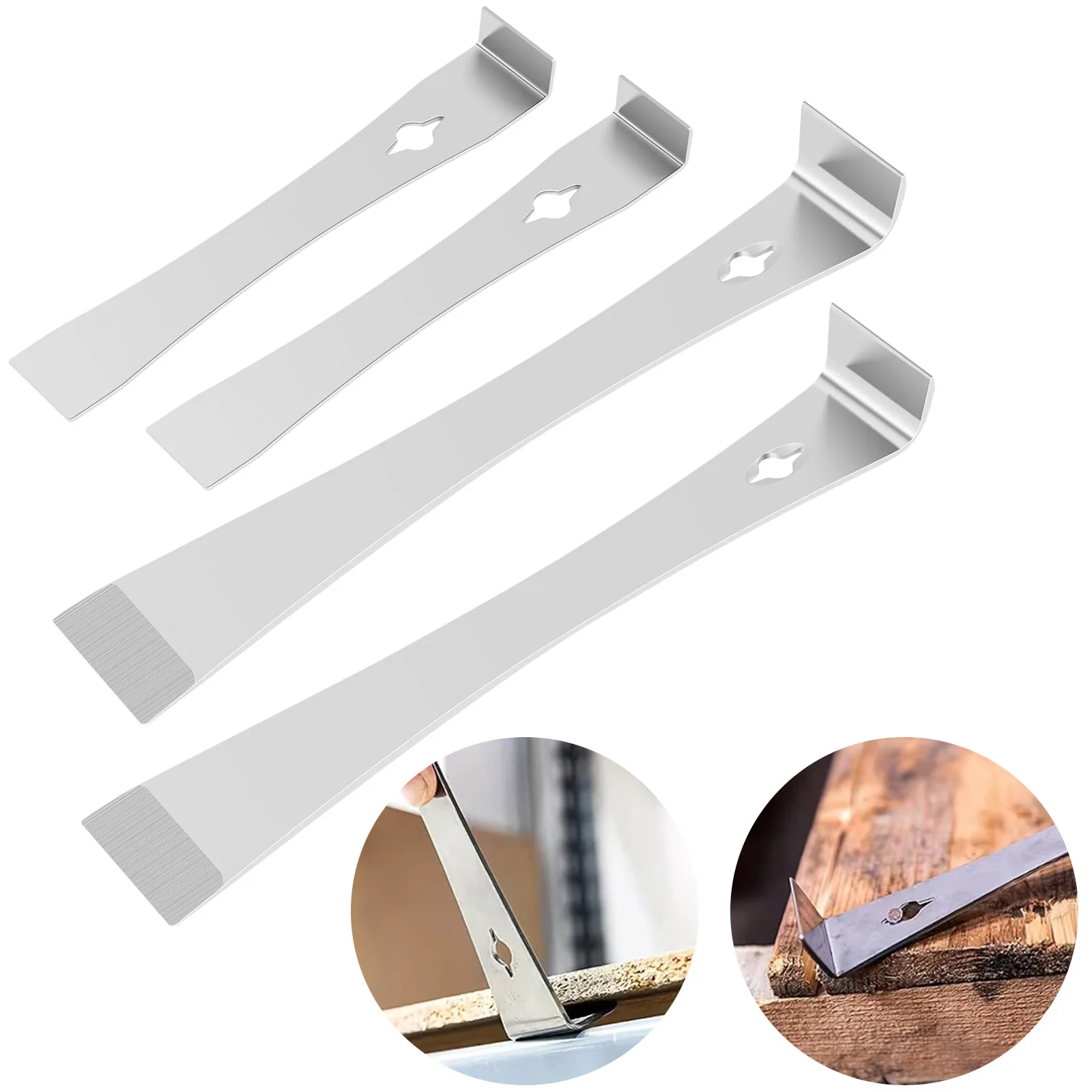 4 шт., набор скребков для монтировки, многофункциональный лом, встроенный съемник гвоздей, съемники болтов, монтировка из нержавеющей стали, плоский инструмент
4 шт., набор скребков для монтировки, многофункциональный лом, встроенный съемник гвоздей, съемники болтов, монтировка из нержавеющей стали, плоский инструмент