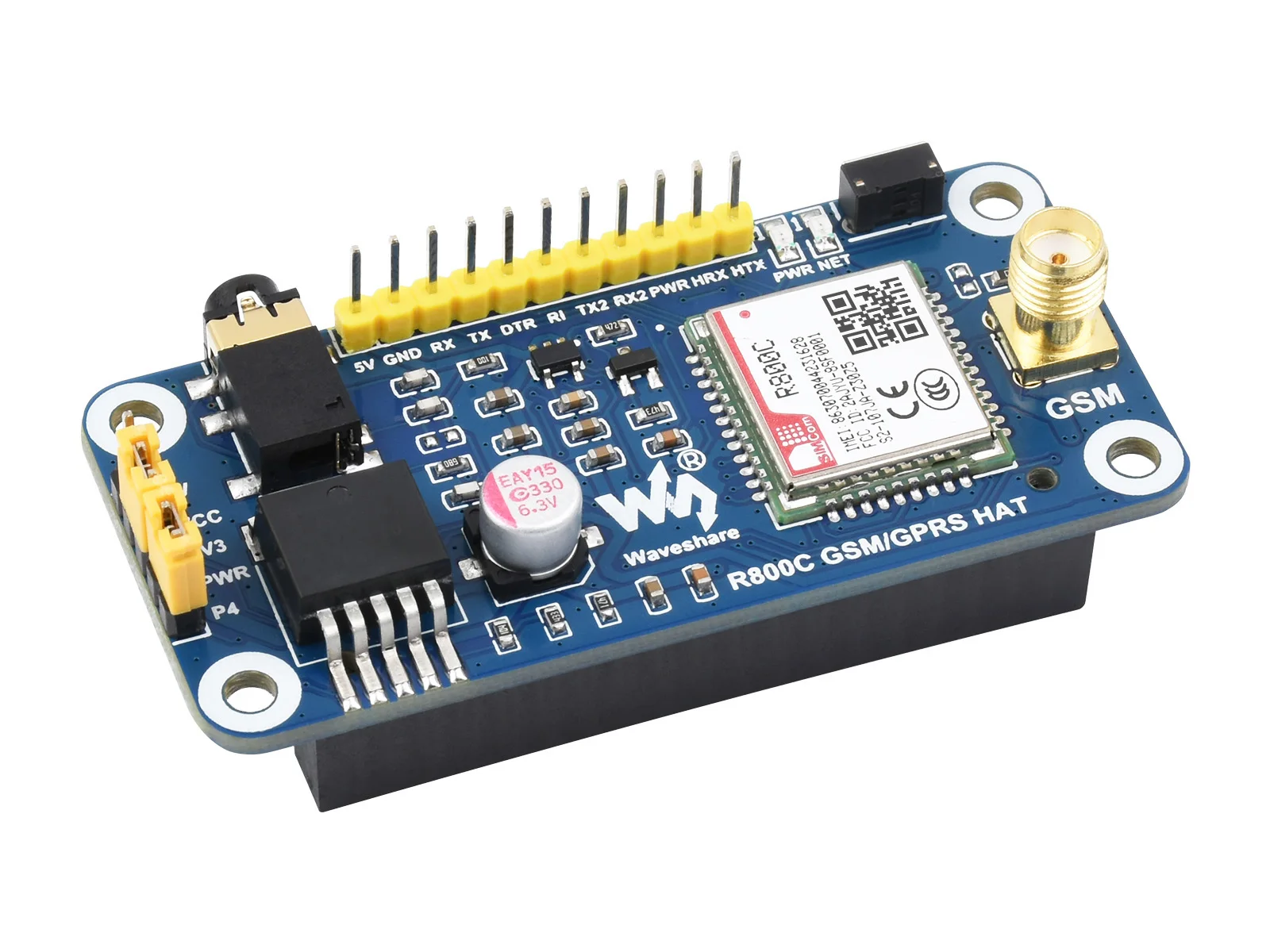 R800C GSM/GPRS HAT,For Raspberry Pi,Support 2G Communication, Phone Call and SMS
R800C GSM/GPRS HAT,For Raspberry Pi,Support 2G Communication, Phone Call and SMS
