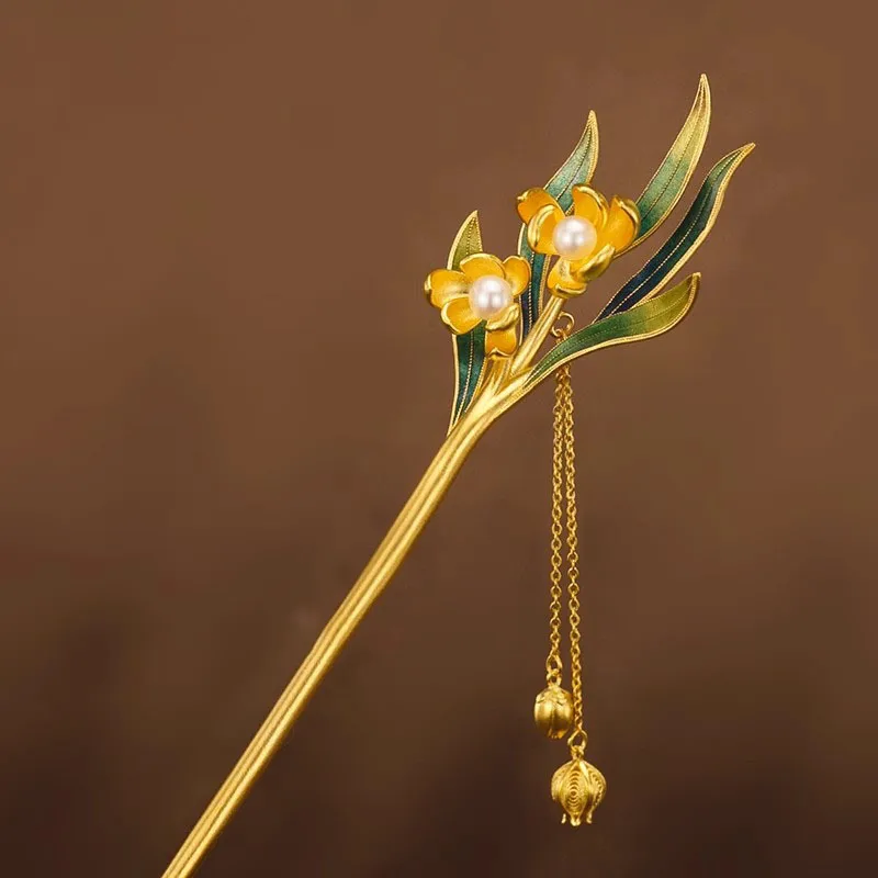 Chinese Style Classical Narcissus Enamel Craft Women's Hairpin Tassel Step Rocking Hanfu Accessories Retro Accessories
Chinese Style Classical Narcissus Enamel Craft Women's Hairpin Tassel Step Rocking Hanfu Accessories Retro Accessories