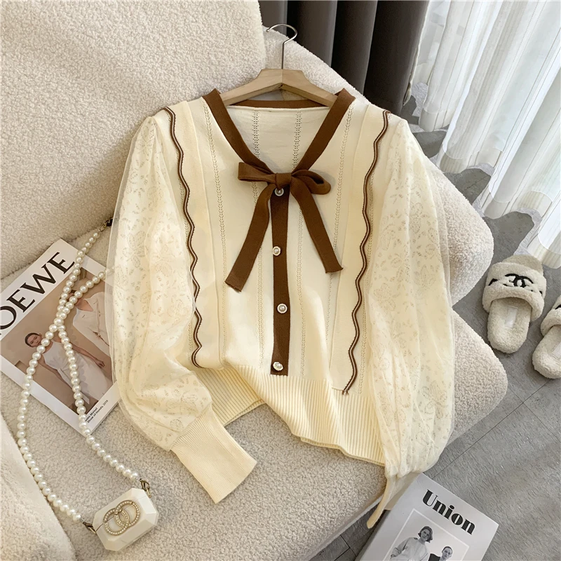 Женский абрикосовый вязаный кардиган с бантом, свитер Harajuku Y2k, корейский кружевной лоскутный свитер с длинными рукавами, винтажная одежда 90-х годов 2000-х годов, 2025 г.
Женский абрикосовый вязаный кардиган с бантом, свитер Harajuku Y2k, корейский кружевной лоскутный свитер с длинными рукавами, винтажная одежда 90-х годов 2000-х годов, 2025 г.