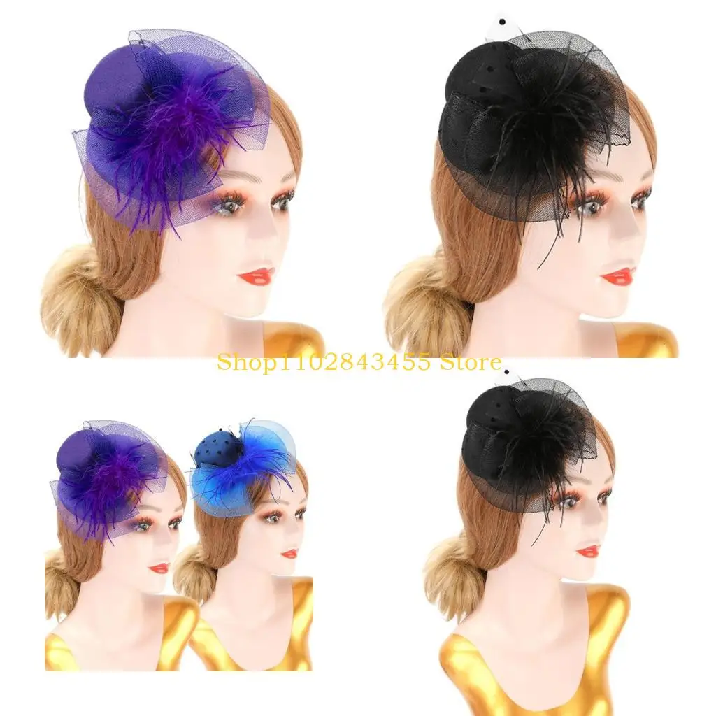 49MC 1920s Feather Yarn Hat Shape Hairpins Bride Hair Clip Feather Yarn Hat Headdress Y2k Style Hair Clip for Wedding
49MC 1920s Feather Yarn Hat Shape Hairpins Bride Hair Clip Feather Yarn Hat Headdress Y2k Style Hair Clip for Wedding