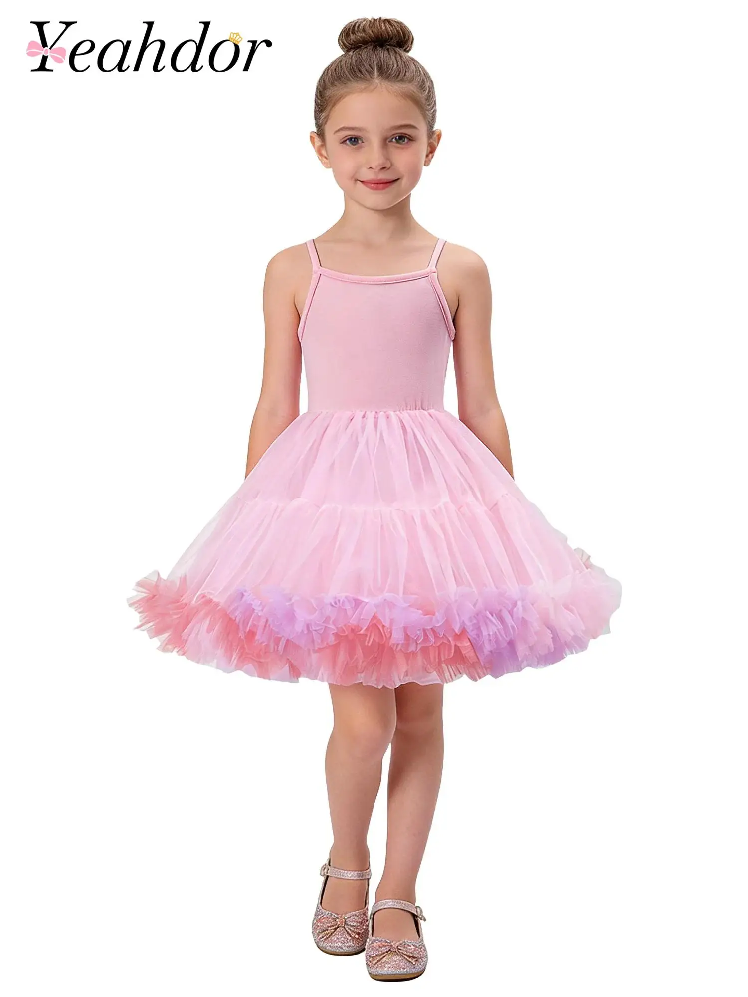 Kids Rainbow Gradient Spaghetti Strap Dresses Ruffle Tulle Girls Tutu Dress for Dance Performance Birthday Party Holiday Costume
Kids Rainbow Gradient Spaghetti Strap Dresses Ruffle Tulle Girls Tutu Dress for Dance Performance Birthday Party Holiday Costume