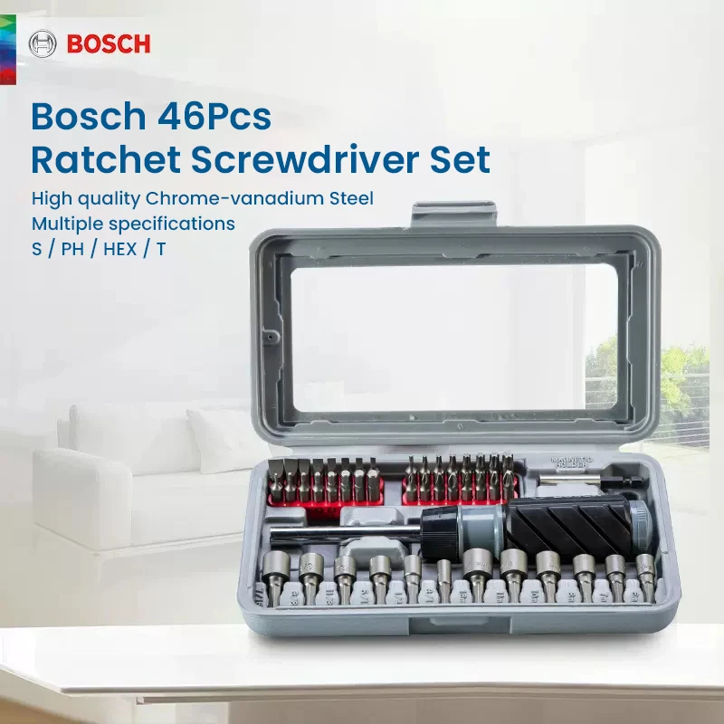 Bosch 46-piece ratchet screwdriver set Precision screwdriver bit set (for precision and standard heads, screwdriver accessories)
Bosch 46-piece ratchet screwdriver set Precision screwdriver bit set (for precision and standard heads, screwdriver accessories)