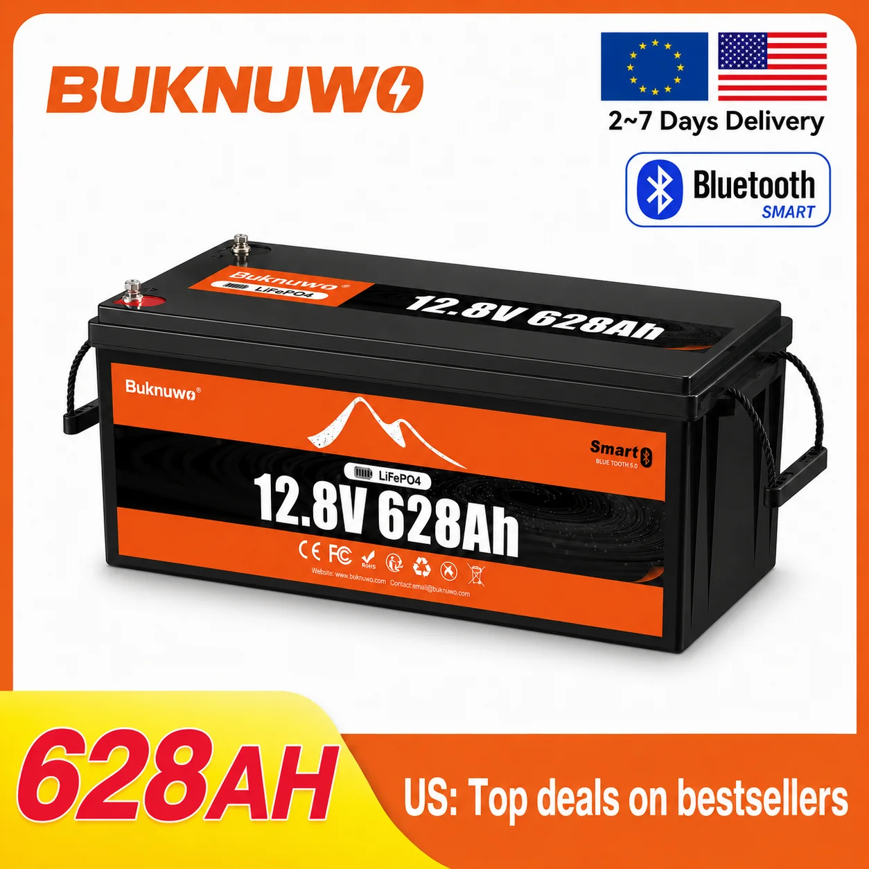 Buknuwo 12V/12.8V 628Ah LiFePO4 Lithium Battery Buletooth 8000Wh Power Energy Storage Battery Built-in 250A BMS Grade A Cells,Capable Of Over 5000 Cycles Support Series/Parallel Battery For Solar,RV, Marine,Off-Grid Application,Camp
Buknuwo 12V/12.8V 628Ah LiFePO4 Lithium Battery Buletooth 8000Wh Power Energy Storage Battery Built-in 250A BMS Grade A Cells,Capable Of Over 5000 Cycles Support Series/Parallel Battery For Solar,RV, Marine,Off-Grid Application,Camp