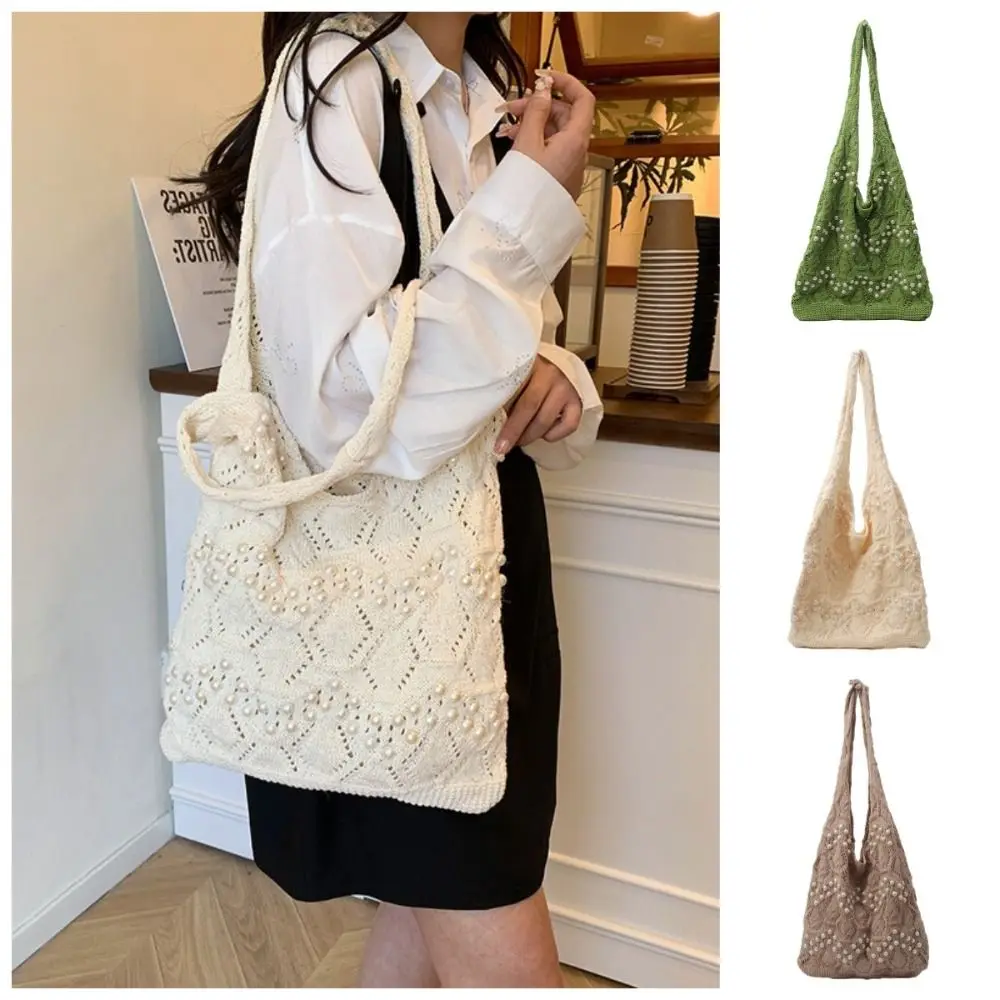Hollow Out Women Knitting Shoulder Bag Large Capacity Portable Casual Crochet Bag Simple Spacious Shopping Handbags
Hollow Out Women Knitting Shoulder Bag Large Capacity Portable Casual Crochet Bag Simple Spacious Shopping Handbags