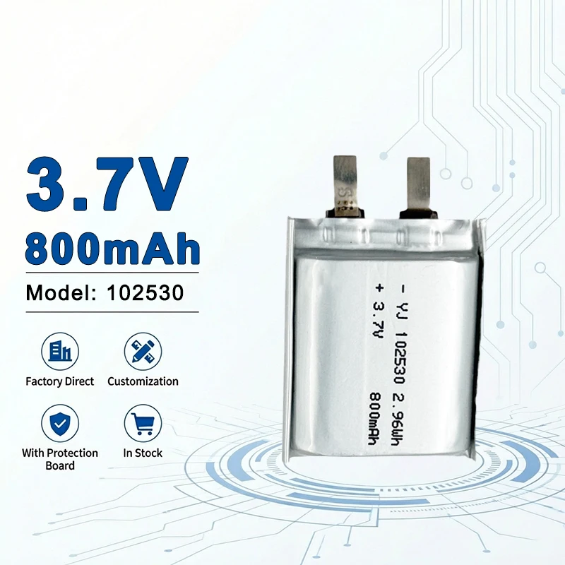 102530 Rechargeable Battery 3.7V 800mAh High Capacity for Power Tools Electric Vehicles & Consumer Electronics 102535 102540
102530 Rechargeable Battery 3.7V 800mAh High Capacity for Power Tools Electric Vehicles & Consumer Electronics 102535 102540
