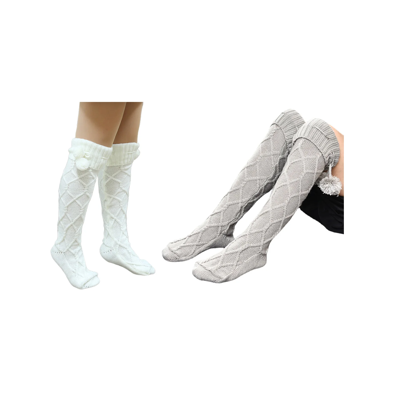 Комбинированный набор носков и чулок с белым и серым меховым ворсом
Комбинированный набор носков и чулок с белым и серым меховым ворсом