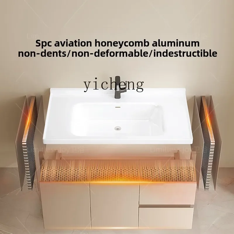 H9- Honeycomb Aluminum Bathroom Cabinet Ceramic Integrated Basin Cream Wind Space Aluminum Washbasin Cabinet
H9- Honeycomb Aluminum Bathroom Cabinet Ceramic Integrated Basin Cream Wind Space Aluminum Washbasin Cabinet