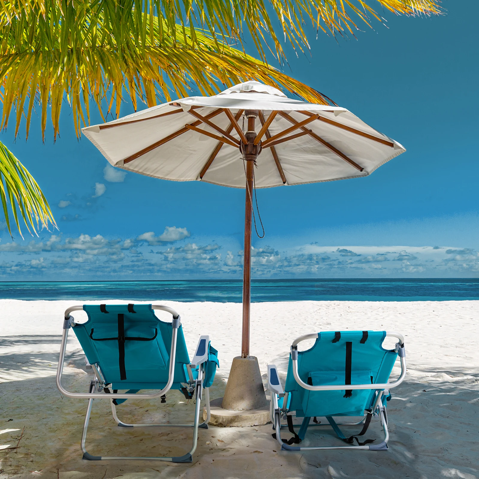 Folding beach Chair,Adjustable back with 5 positions, including a lay flat position,easy to carry and move,Mint Green
Folding beach Chair,Adjustable back with 5 positions, including a lay flat position,easy to carry and move,Mint Green