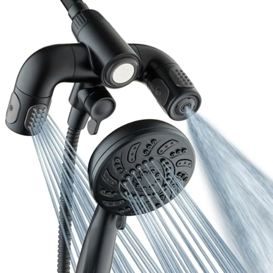 High Pressure 156 Setting 14 Zone Shower Head and Handheld 3-way Combo System - Magnetic Docking, 314 Power Jets, Dual Adjustab
High Pressure 156 Setting 14 Zone Shower Head and Handheld 3-way Combo System - Magnetic Docking, 314 Power Jets, Dual Adjustab