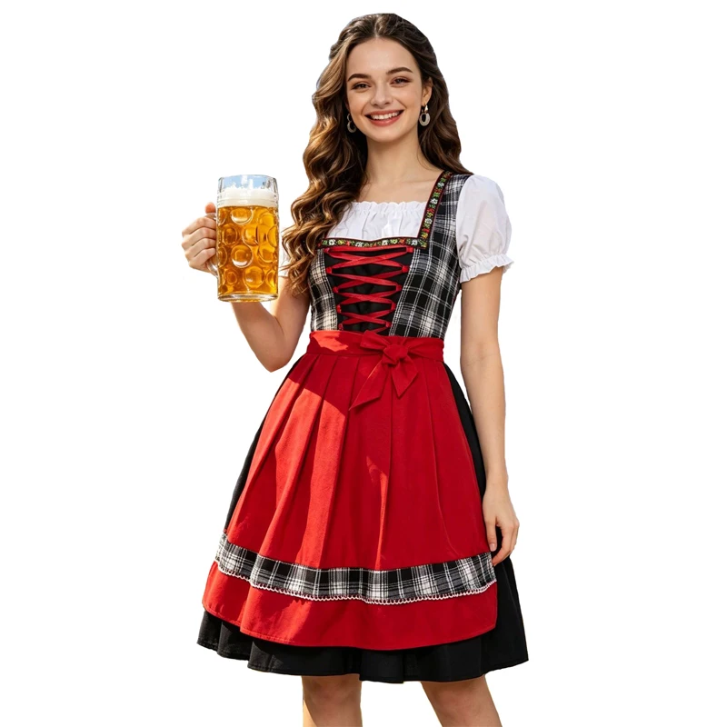 S-3XL Lady Historical Colonial Pioneer Costume Dirndl Oktoberfest Outfit Cosplay Carnival Beerfest Fancy Party Dress
S-3XL Lady Historical Colonial Pioneer Costume Dirndl Oktoberfest Outfit Cosplay Carnival Beerfest Fancy Party Dress