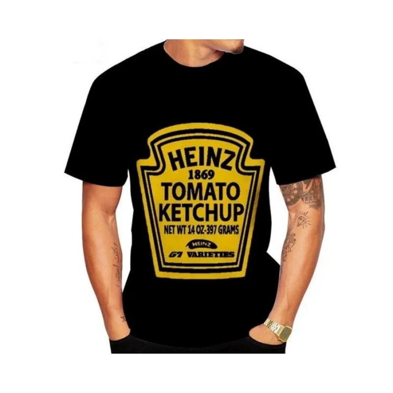 New Fashion Summer Heinz Tomato Ketchup T-shirt Men's and Women's Street Casual Fashion Hip-hop Round Neck Short Sleeve Top
New Fashion Summer Heinz Tomato Ketchup T-shirt Men's and Women's Street Casual Fashion Hip-hop Round Neck Short Sleeve Top