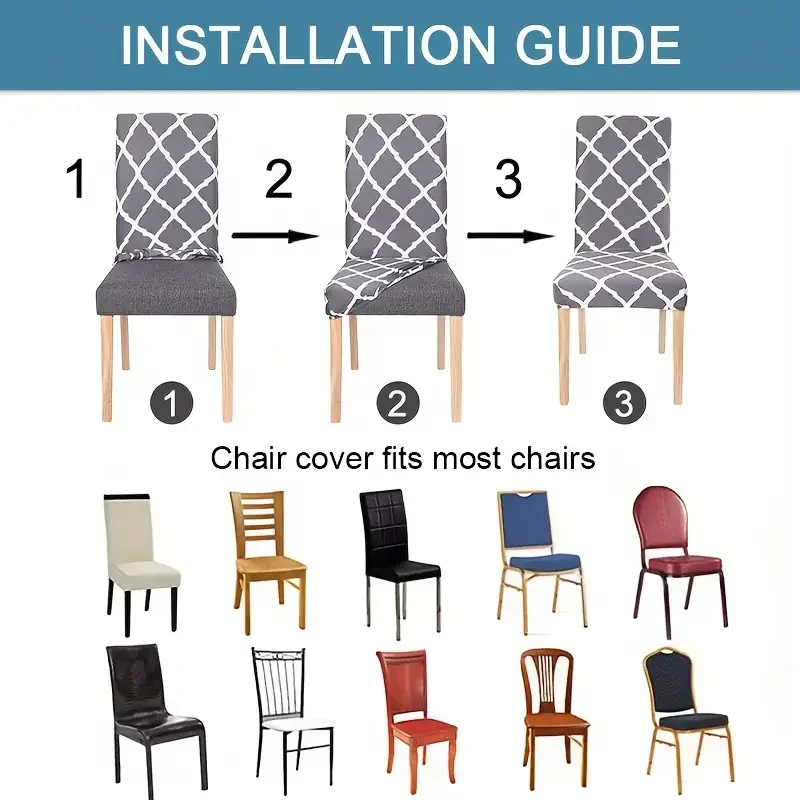 1/2/6Pcs Dining Chair Cover Print Elastic Chair Slipcover Case Stretch Chair Covers for Wedding Hotel Banquet
1/2/6Pcs Dining Chair Cover Print Elastic Chair Slipcover Case Stretch Chair Covers for Wedding Hotel Banquet