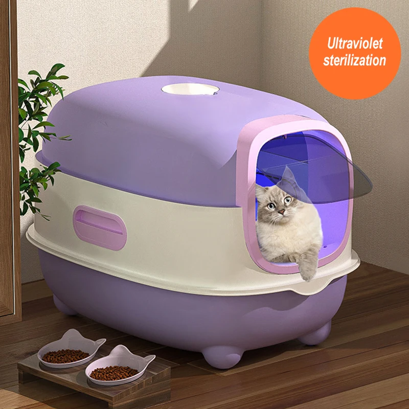 Oversize Enclosure Cat Litter Box Fully Enclosed Toilet Anti-splash Anti-odor Anti-belt Sand UV Sterilizatio Pet Products Litter
Oversize Enclosure Cat Litter Box Fully Enclosed Toilet Anti-splash Anti-odor Anti-belt Sand UV Sterilizatio Pet Products Litter