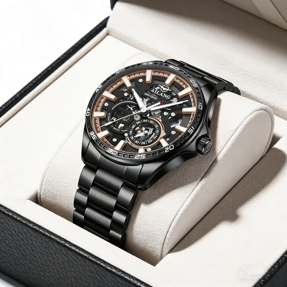 AILANG Brand Fashion Skeleton Mechanical Watch Men High-end Stainless Steel Waterproof Luminous Hollow Automatic Watches Mens
AILANG Brand Fashion Skeleton Mechanical Watch Men High-end Stainless Steel Waterproof Luminous Hollow Automatic Watches Mens