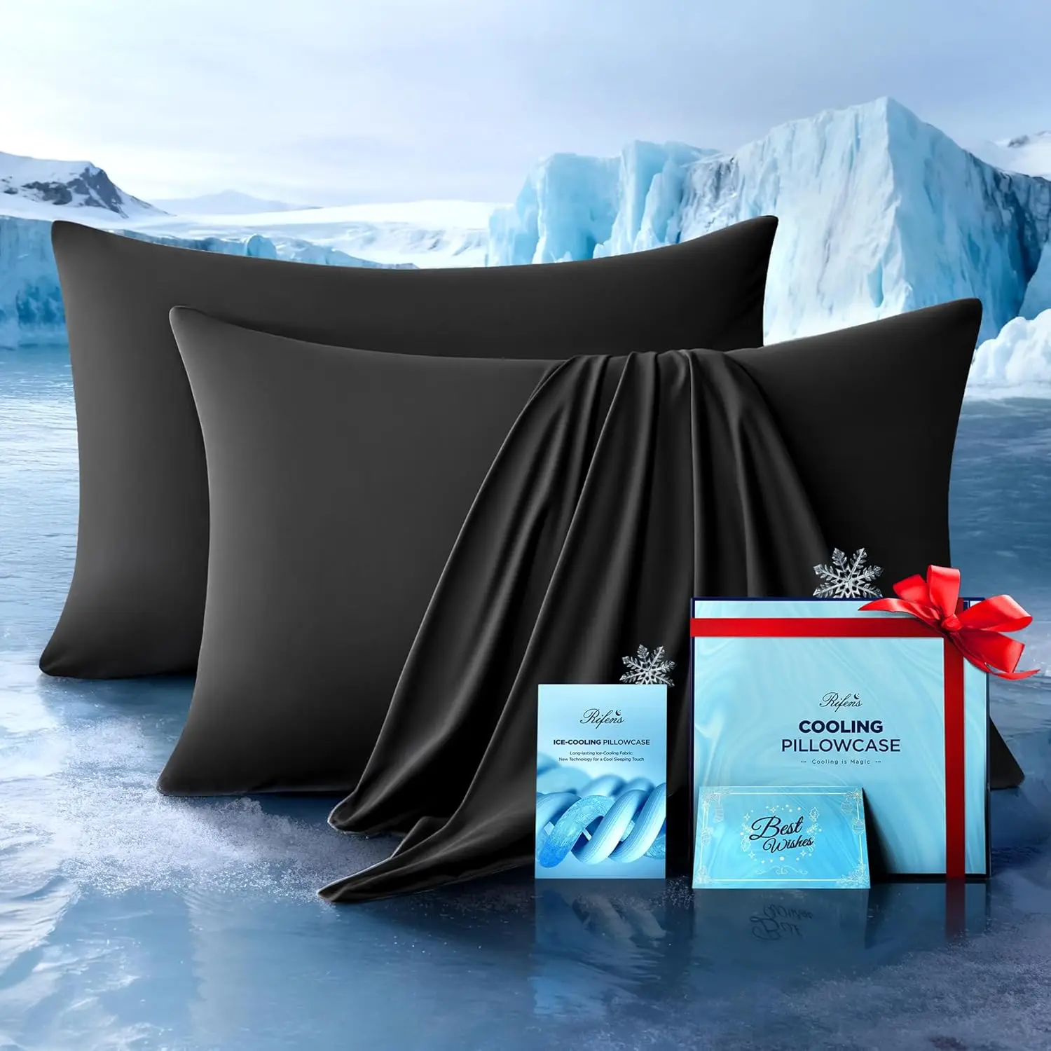 Ultra-Chill Cooling Pillowcase Set of 2 - Softer Than Silk, Breathable, Zipper Closure, Queen Size Black
Ultra-Chill Cooling Pillowcase Set of 2 - Softer Than Silk, Breathable, Zipper Closure, Queen Size Black