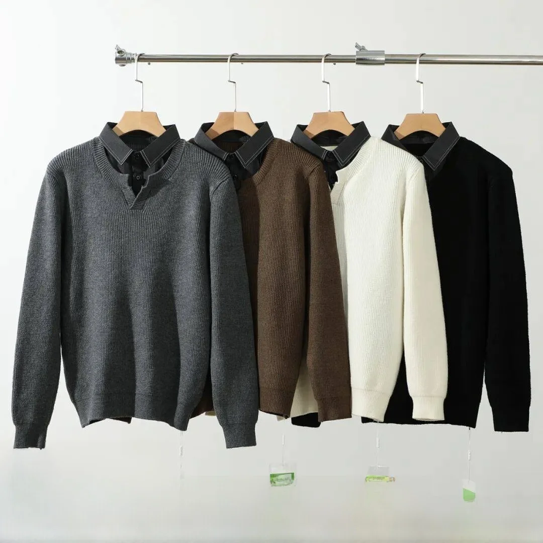 Мужской вязаный свитер с воротником-стойкой, повседневный свитер на осень-зиму, высокая чувствительность, искусственный двухсекционный дизайн, Long Sve
Мужской вязаный свитер с воротником-стойкой, повседневный свитер на осень-зиму, высокая чувствительность, искусственный двухсекционный дизайн, Long Sve