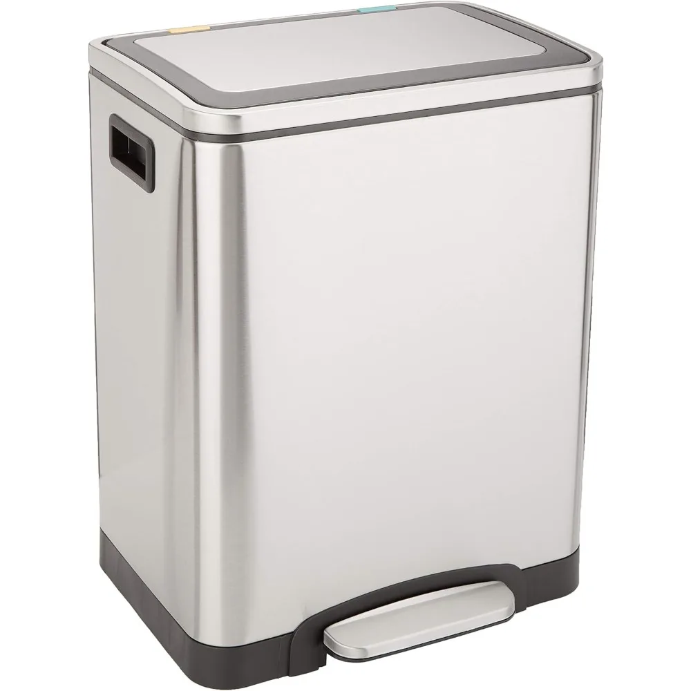 30L Dual Compartment Soft Close Step Trash Can Stainless Steel Two 15L Removable Buckets
30L Dual Compartment Soft Close Step Trash Can Stainless Steel Two 15L Removable Buckets