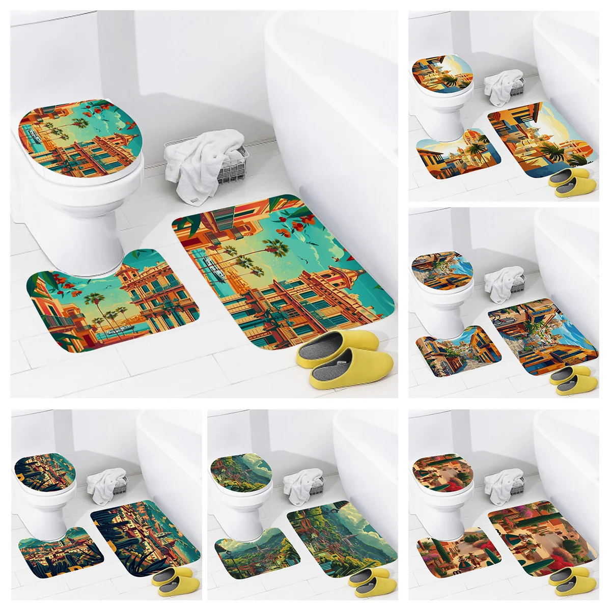 American Retro Bathroom Non-Slip Mat Toilet Cushion Cover Combination Non-Slip Mat Toilet Bathroom Decoration three-piece set
American Retro Bathroom Non-Slip Mat Toilet Cushion Cover Combination Non-Slip Mat Toilet Bathroom Decoration three-piece set