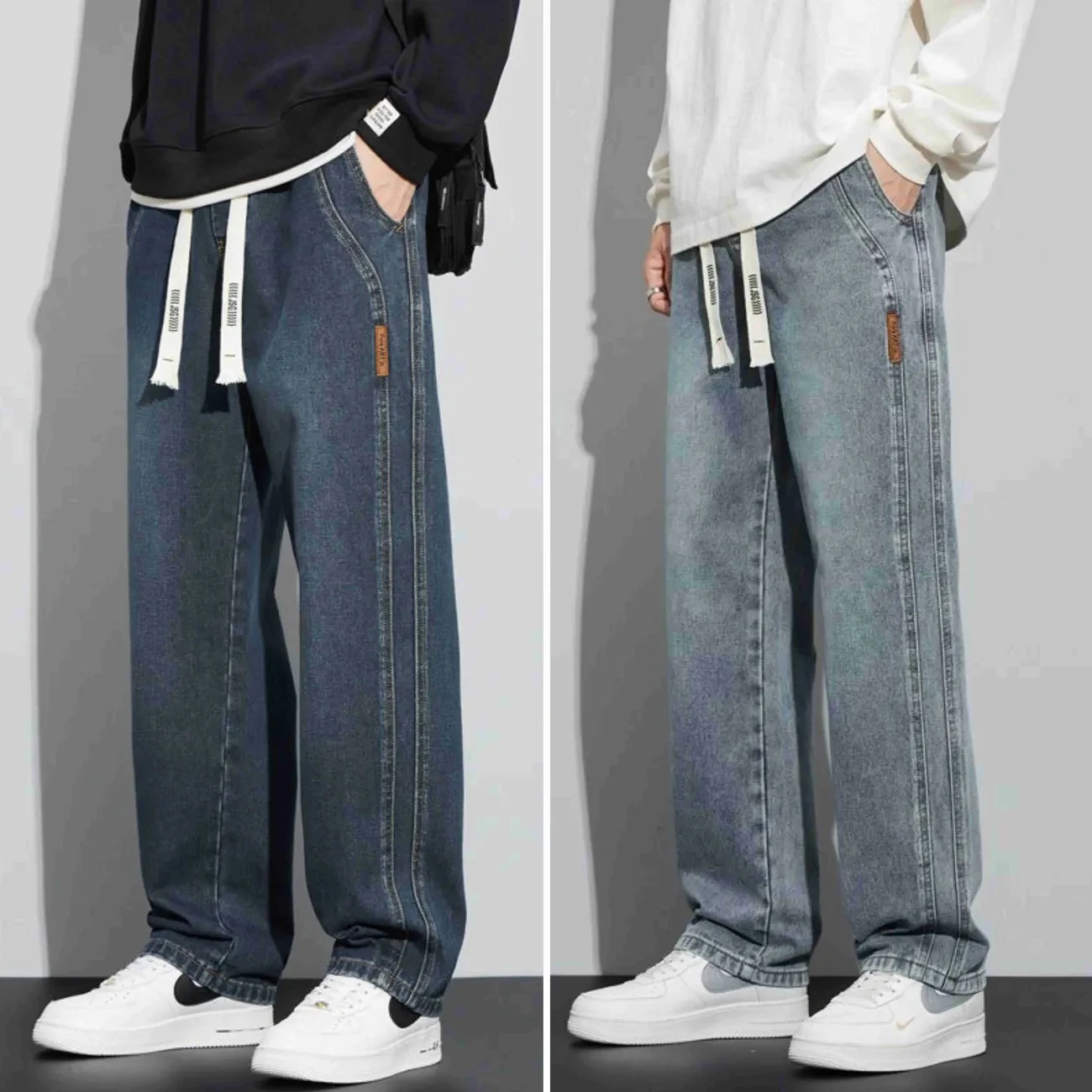 Свободные повседневные мужские джинсы с эластичной резинкой на талии, винтажные прямые длинные брюки, дышащие, удобные, теплые, на весну и осень
Свободные повседневные мужские джинсы с эластичной резинкой на талии, винтажные прямые длинные брюки, дышащие, удобные, теплые, на весну и осень